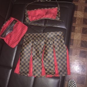 Custom made Lv outfit made out of an Lv bag.